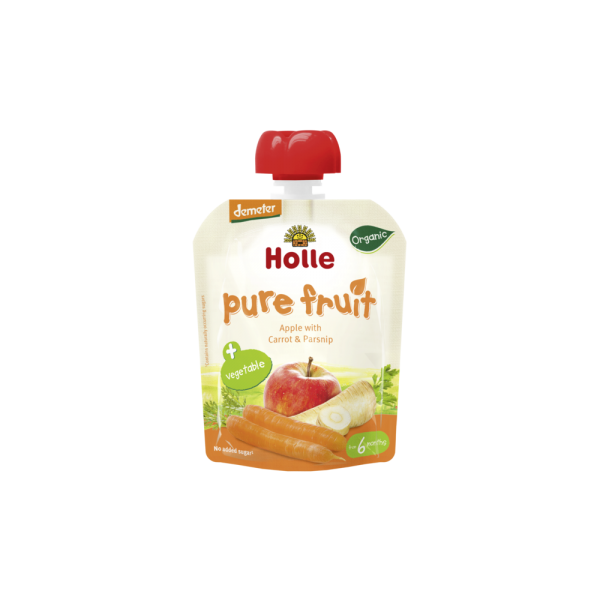 HOLLE POUCH APPLE WITH CARROT & PARSNIP 90G