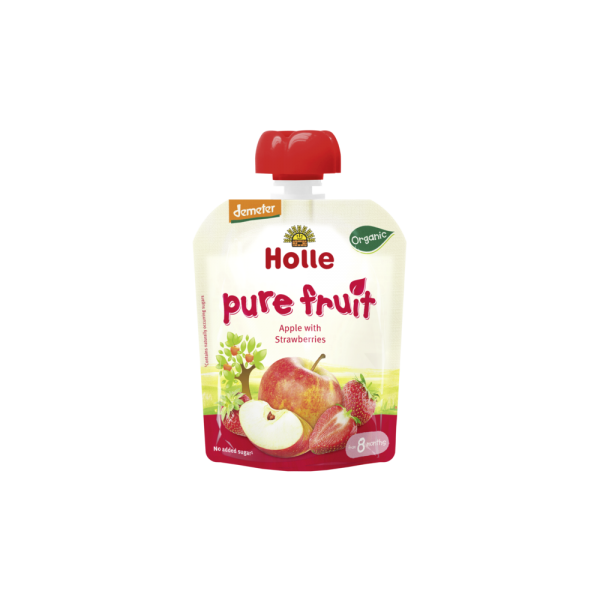 HOLLE POUCH APPLE WITH STRAWBERRIES 8M+ 90G